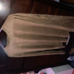 Forever 21 Tan Suede-Feel Long Sleeve Size L